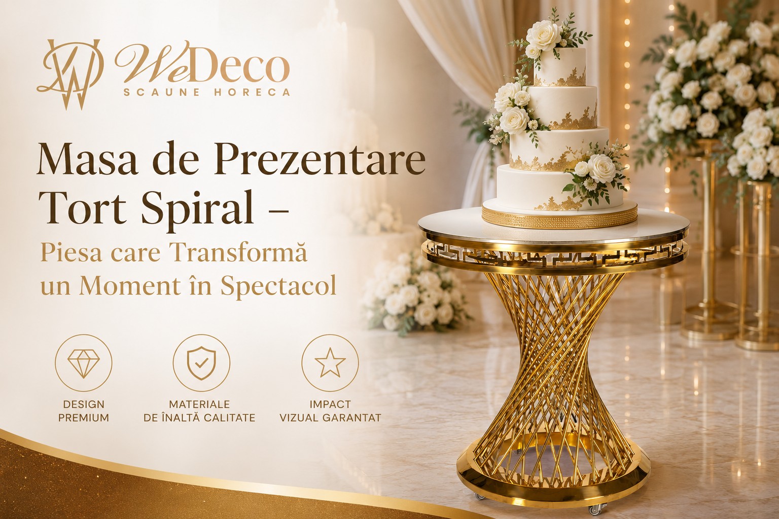 Masa de Prezentare Tort Spiral – Piesa care Transformă un Moment în Spectacol