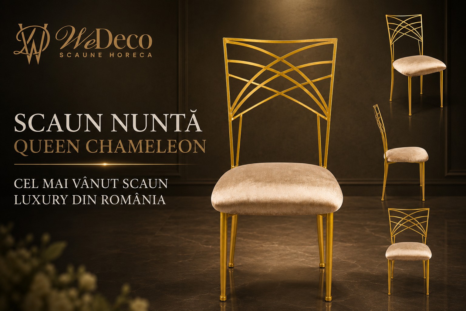 Scaun Nuntă Queen Chameleon – Cel Mai Vândut Scaun Luxury din România