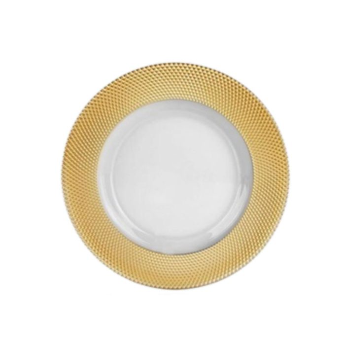 Farfurie tip platou suport HSR001 din sticlă cu design elegant și rafinat, ideală pentru prezentarea torturilor, deserturilor și preparatelor la evenimente și în restaurante - fata