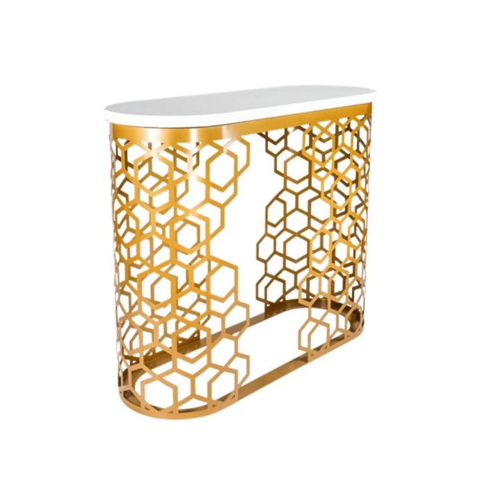 Masă Cocktail Comb din oțel vopsit cu design modern și structură elegantă, ideală pentru cocktailuri, evenimente, restaurante și hoteluri - fata