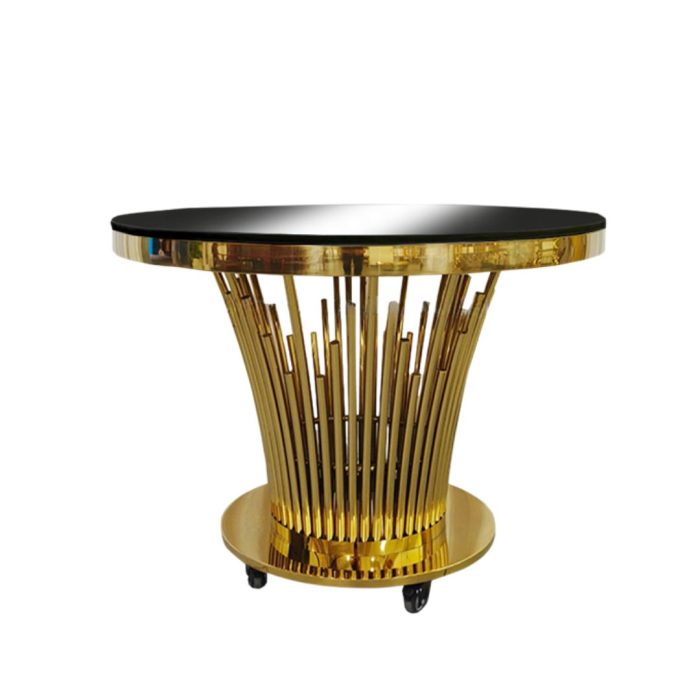 Masă Crown Tort din oțel inoxidabil cu design elegant și structură rezistentă, ideală pentru torturi, candy baruri și saloane de evenimente - fata