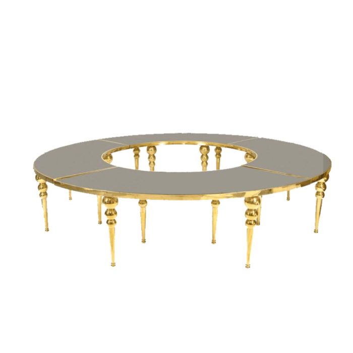 Masă Krom Tree din oțel inoxidabil cu picior tip ramificat, pentru săli de evenimente cu design modern - fata