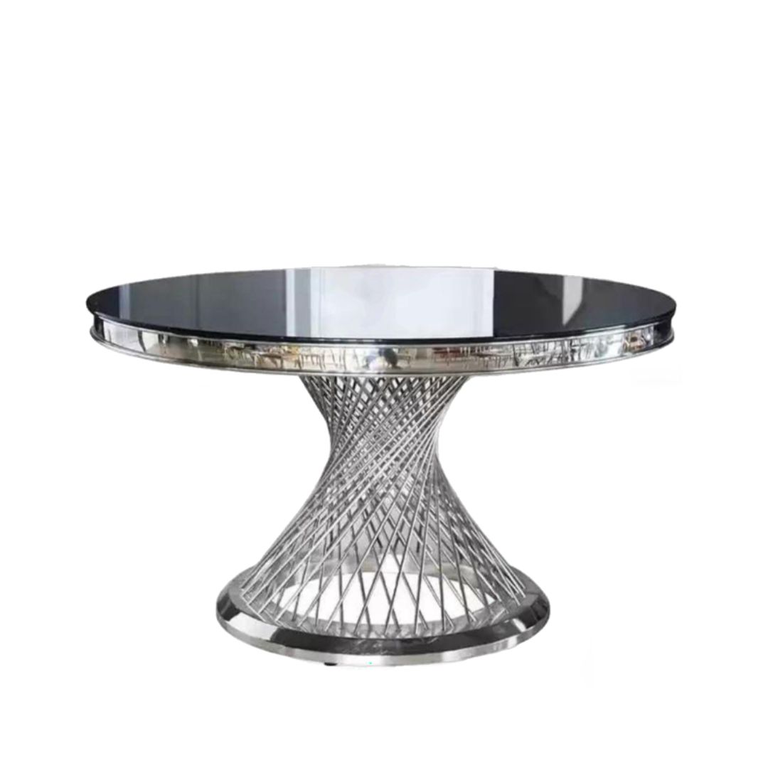 masa-rotunda-round-180-silver-otel-inoxidabil-wedeco Masă rotundă Round 180 Silver din oțel inoxidabil argintiu cu design elegant și structură rezistentă, ideală pentru saloane de evenimente, restaurante și hoteluri - fata