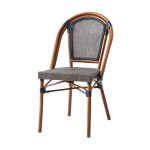 Scaun French în stil bistro parizian din lemn cu împletitură ratan, pentru terase și cafenele - model 2