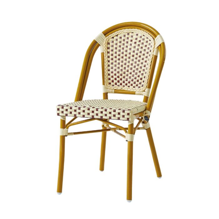 Scaun French în stil bistro parizian din lemn cu împletitură ratan, pentru terase și cafenele - model 4
