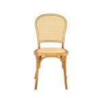 Scaun Bistro din lemn cu împletitură tip ratan, ideal pentru terase, cafenele și restaurante - fata