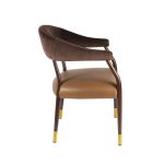 Scaun de evenimente Aurora din aluminiu, design elegant cu aspect de lemn pentru săli de nuntă - lateral