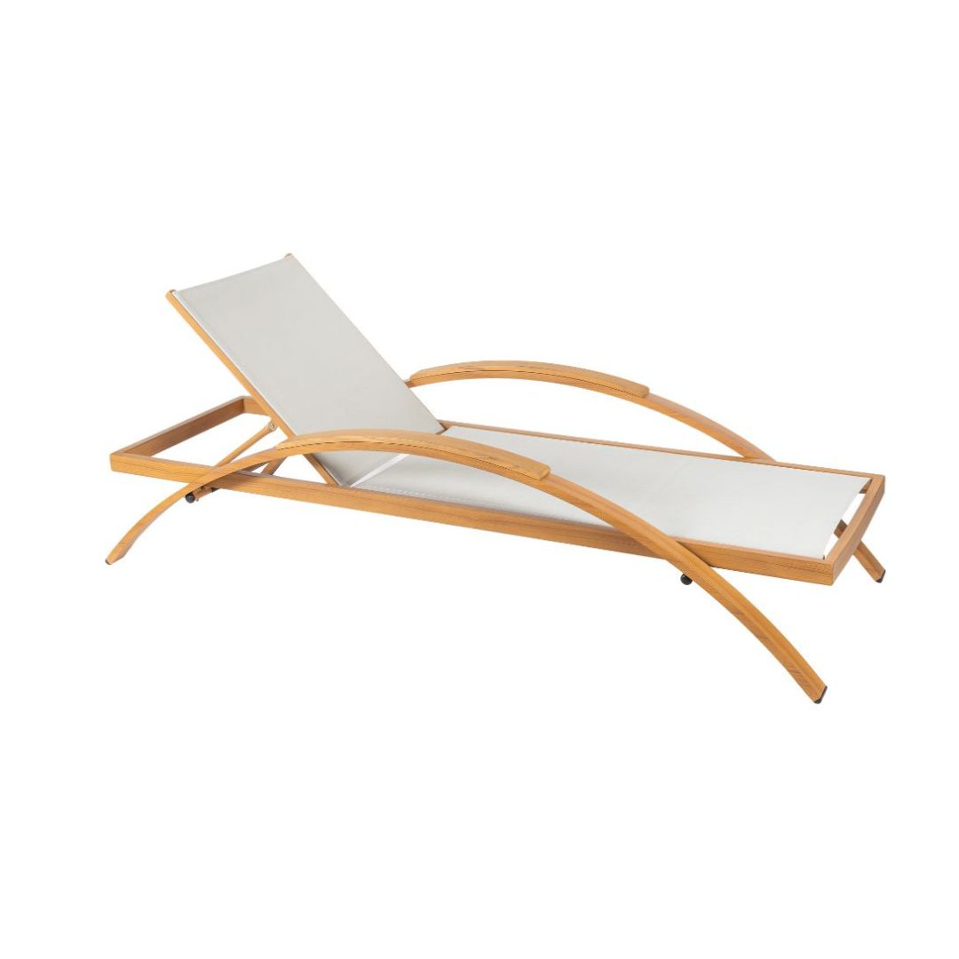 sezlong-aero-slim-aluminiu-wedeco Șezlong Aero Slim din aluminiu cu design modern și structură rezistentă, ideal pentru terase, piscine, hoteluri și spații HoReCa - fata